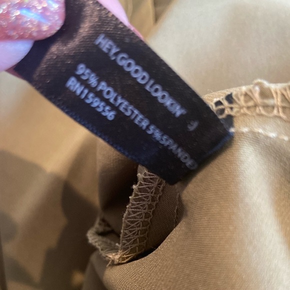 Kilo Brava~For Playful Promises~Olive~Relaxed Fit~Slip Dress~Leg Slit~Size 2X - Picture 15 of 16